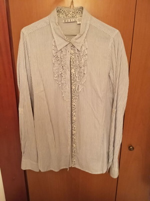 Women's striped blue shirt new with ruffles La Redoute Collections