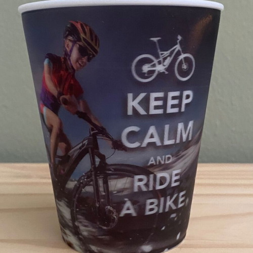 3D plastic cup Keep Calm and Ride a Bike used