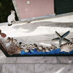 Large handmade mirror with seashells like new