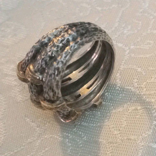 Zolotas silver-gold set 950 24k used, hammered