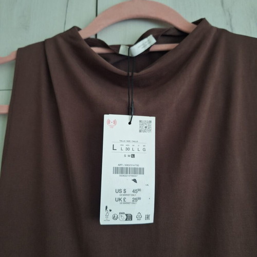 Zara dress, black blouse and brown jacket set, size L