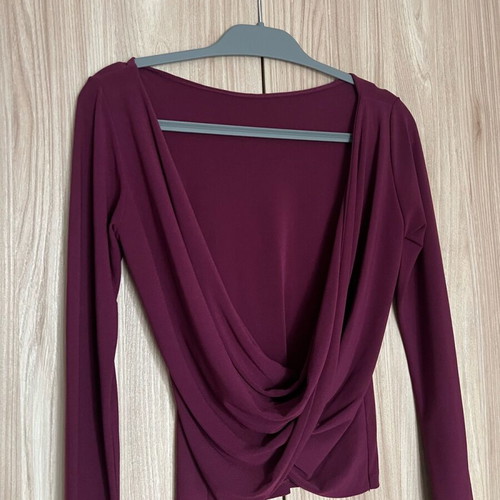 Brigitte women's long-sleeve blouse like new, purple, one size