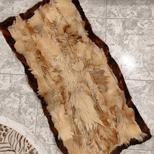 Leather fur rug used