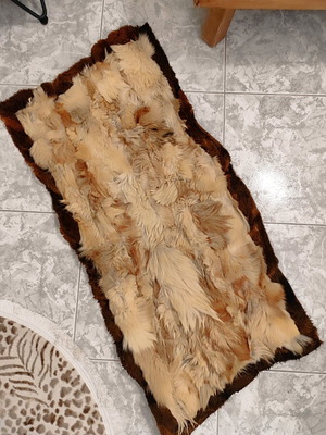 Leather fur rug used