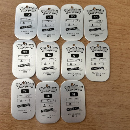 Pokemon Metal Tags New Collection 2013 set of 11, like new