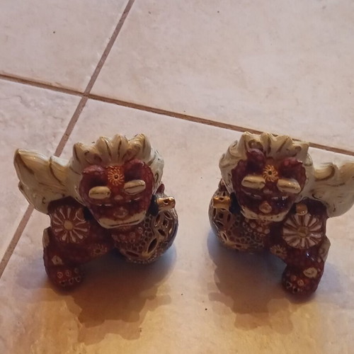 Kutan Foo Dogs Ceramic Traditional Japanese Decor