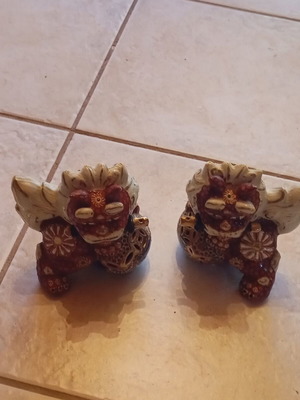 Kutan Foo Dogs Ceramic Traditional Japanese Decor
