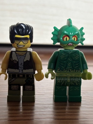 Swamp Creature and Frank Rock Lego figures used from set 9461 Monster Fighters