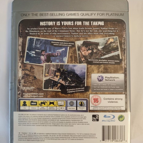 Uncharted 2 Among Thieves Platinum for PlayStation 3 like new