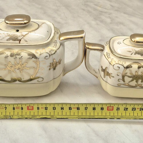 Japanese Porcelain Tea Set used with gold floral details
