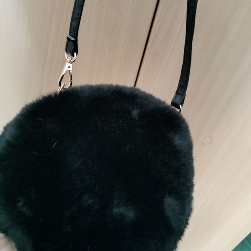 Fur crossbody bag new, black