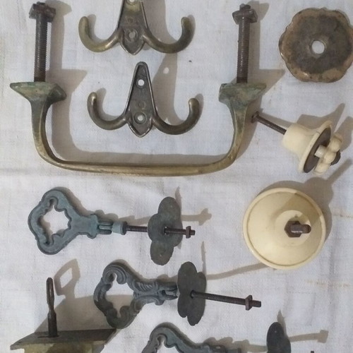 Brass hardware items used, collectible set