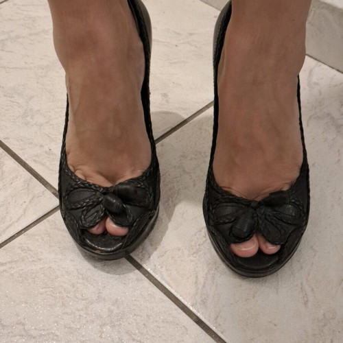 Pura Lopez heels used, black, size 35, made in Spain