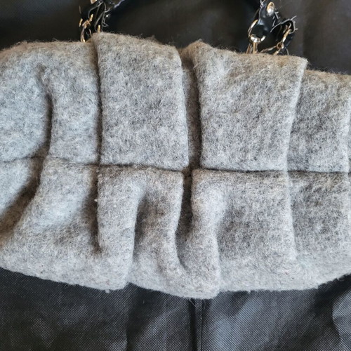 Handbag Italian design used, 80% wool, black and gray
