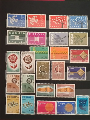 Γραμματόσημα Europa Ελλάδα 1961-1972 πλήρες σετ καινούργιο