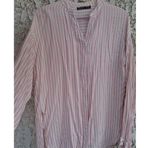 Crep pink striped long sleeve shirt size M like new