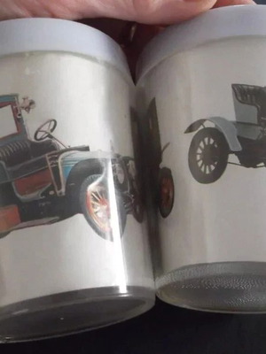BP Super V Visco Static vintage promotional plastic cups, used, set of 2