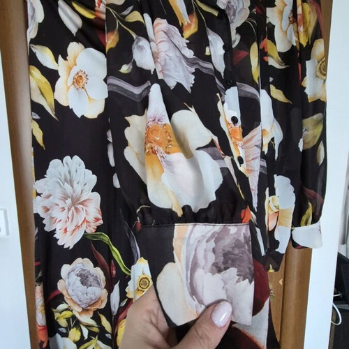 Dolce Domenica Floral Set like new, see-through shirt and long skirt multicolor