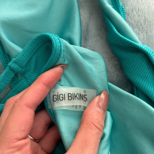 One-shoulder bikini like new, turquoise, size S