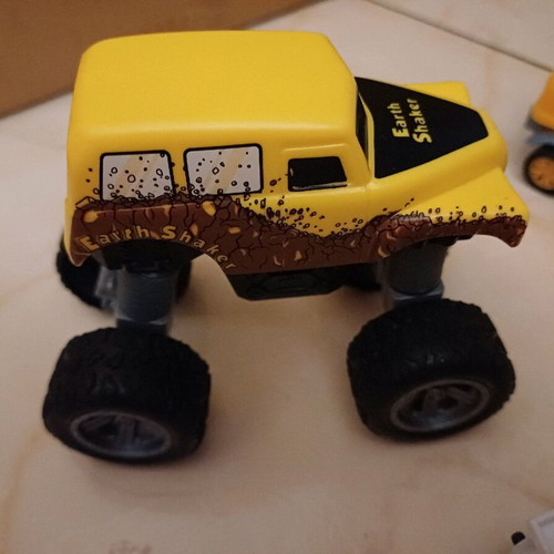 Plastic toy cars used set without excavator
