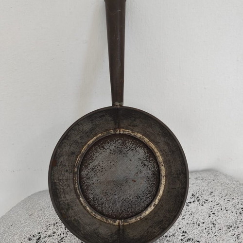 Tinned Tinplate Strainer used, vintage 1930s–1950s