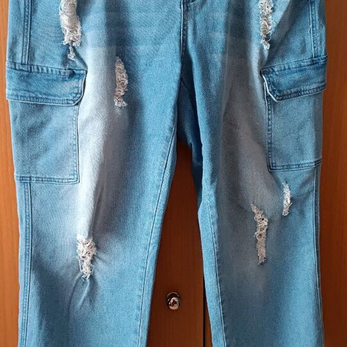 Shein women's cargo jeans like new, medium faded, size XXL