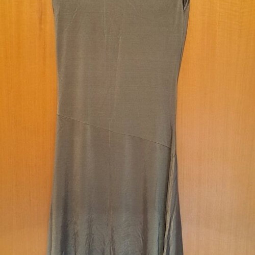 Sarah Lawrence satin asymmetric dress like new, brown-bronze