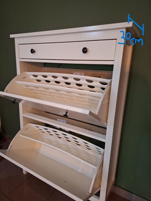 Παπουτσοθήκη IKEA Hemnes λευκή σαν καινούργια, χωρητικότητα 14 ζευγάρια