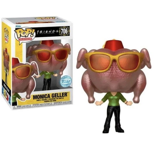 Monica Geller with Turkey Metallic Funko Pop 706 limited silver exclusive boxed