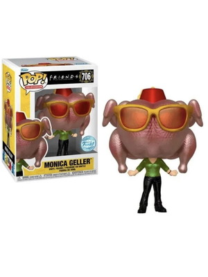 Monica Geller with Turkey Metallic Funko Pop 706 limited silver exclusive boxed