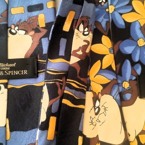 Looney Tunes Ties by Marks & Spencer like new, colorful, Taz design
