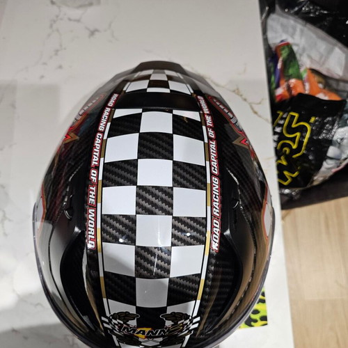 Vcan Isle of Man Road Racing Helmet with John Mc Guinness Signature new