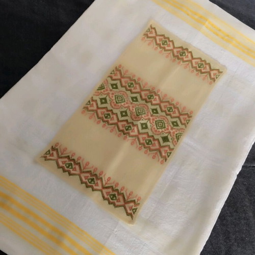 Woven cotton pillowcase new with embroidery 65x40 cm