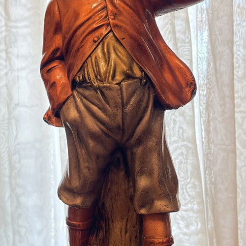 Italian Figural Statue Planter like new, terracotta boy with basket