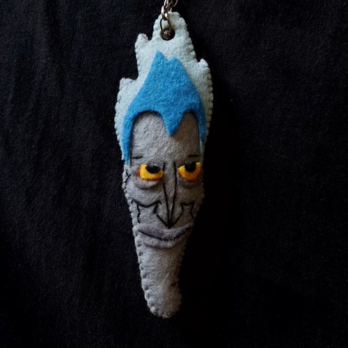 Hades keychain handmade felt from Heracles Beyond the Myth