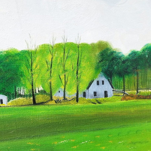 Green Holland original oil painting on canvas like new