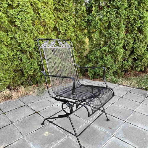 Garden set with 4 chairs and 1 table made of solid iron, new