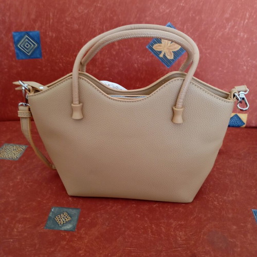 Celestino beige handbag with scarf bow, like new