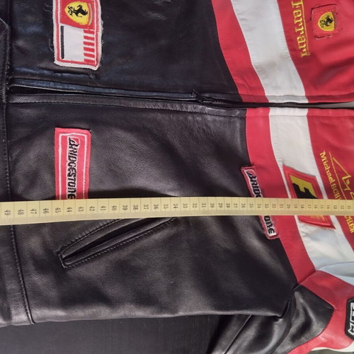 Ferrari jacket, genuine leather, red and white, teen size