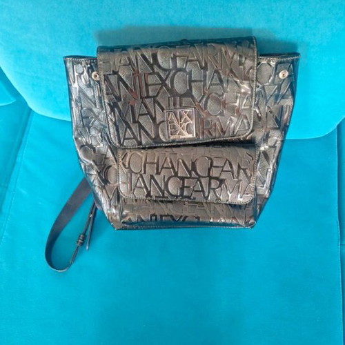 Armani Exchange backpack patent leather like new, black