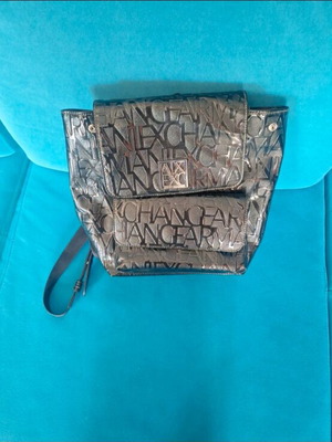 Armani Exchange backpack patent leather like new, black