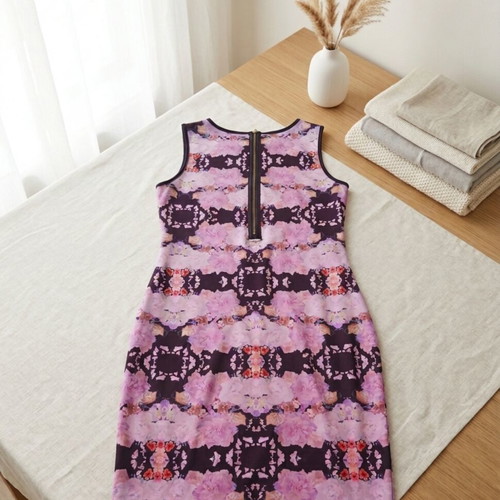 H&M Summer Fitted Dress with Multicolor Pattern, New