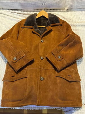 Μπουφάν καστόρινο μεταχειρισμένο unisex ταμπά με γούνα Gian Maria shearlin νούμερο 50