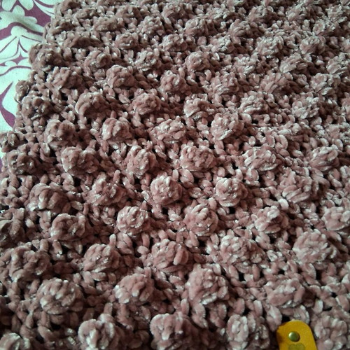 Handmade baby blanket new with hypoallergenic velour yarn