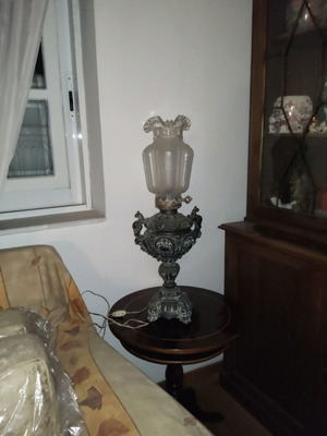 Antique table lamp used, very heavy