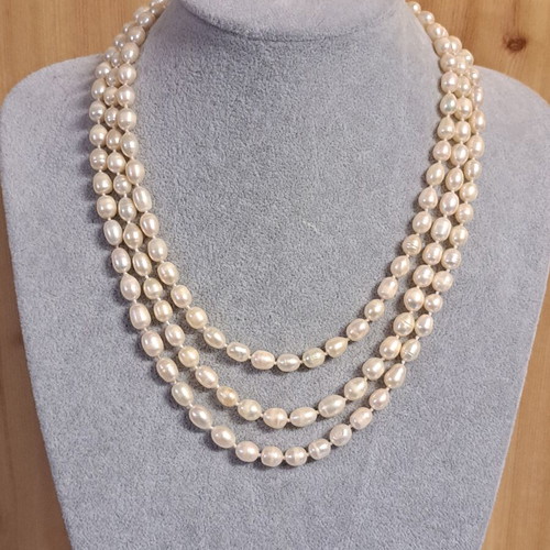 Vintage and modern mineral necklace, beige and brown tones
