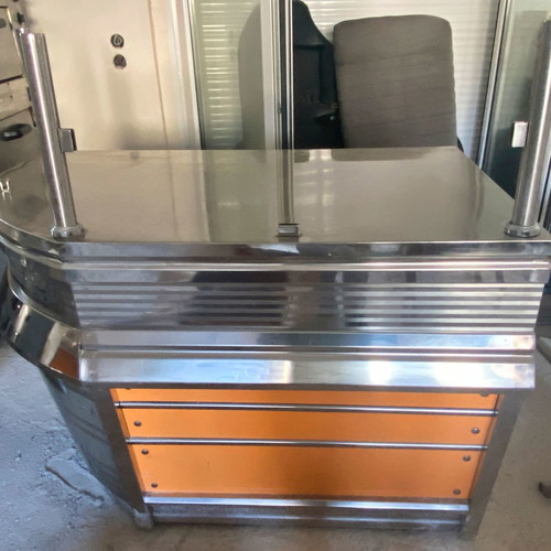 Display counter refrigerator used, set of three stainless steel pieces