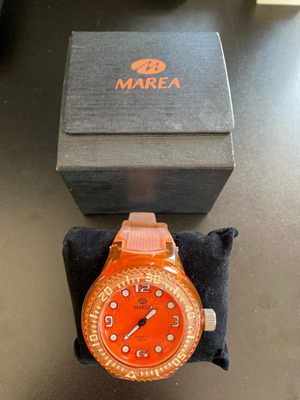 Marea wristwatch orange new, water resistant, elastic strap