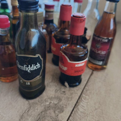 Miniature liquor bottles used, set of 21