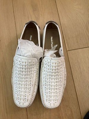 Hush Puppies white leather loafers used, size 42